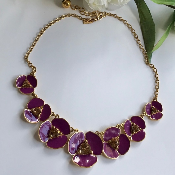 Kate Spade New York Purple & Gold Flower Necklace